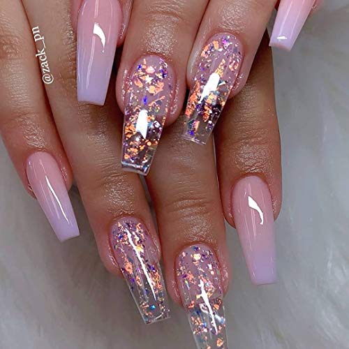 VOXURY Nail Art Foil, 2pcs Glue Gel 20 colores Nail Stickers Tips Wraps Foil Transfer Sticker Glitters Kit de decoración para manicura Acrílico DIY Decoración