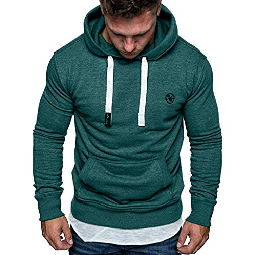 VPASS Sudaderas con Capucha, Sudadera para Hombre de Manga Larga otoño Invierno Casual Abrigo Camisas Blusa Top chándales Color sólido Hombres Manga Larga Chaqueta Abrigo