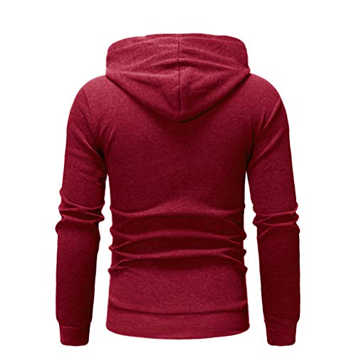 VPASS Sudaderas con Capucha, Sudadera para Hombre de Manga Larga otoño Invierno Casual Abrigo Camisas Blusa Top chándales Color sólido Hombres Manga Larga Chaqueta Abrigo