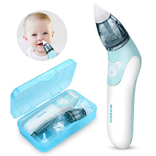 WADEO Aspirador Nasal Bebes Electrico Limpiar Nariz Bebe Limpiador de Nariz Mocos Eléctrico para Resolver la Congestión Nasal Reutilizable Impermeable para Recién Nacidos y Niños