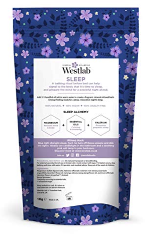 Westlab's Sleep Epsom & Dead Sea sales con lavanda y jazmín, 1 kg