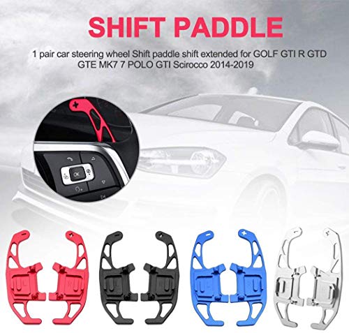 WPFC Volante del Coche De Paddle Shift Extend Shifter, para VW Golf GTI R GTD GTE MK7 7 para Polo GTI Scirocco 2014 2015 2016 A 2018, 2Pcs,Plata