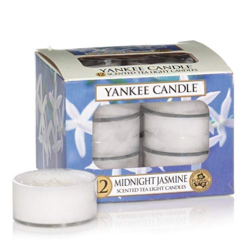 Yankee Candle Tea Light Candles, Midnight Jasmine, Pack of 12