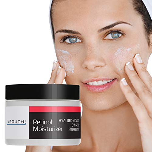 YEOUTH Retinol Cream Hidratante 2.5% para Rostro con Ácido Hialurónico (1oz)