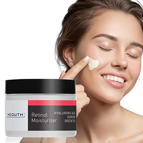 YEOUTH Retinol Cream Hidratante 2.5% para Rostro con Ácido Hialurónico (1oz)