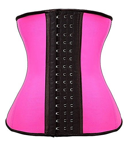 YIANNA Fajas Reductoras Adelgazantes Mujer Waist Trainer Corset Reductor Abdomen Faja Colombiana Cintura Rosa, U37G Size S