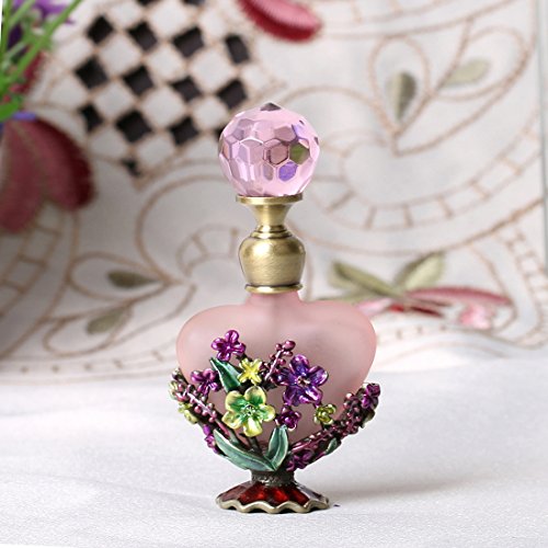 YUFENG - Botella de Perfume de Cristal vacía y rellenable Vintage, Hecha a Mano, decoración del hogar, Regalo de Boda para Mujer