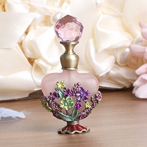 YUFENG - Botella de Perfume de Cristal vacía y rellenable Vintage, Hecha a Mano, decoración del hogar, Regalo de Boda para Mujer