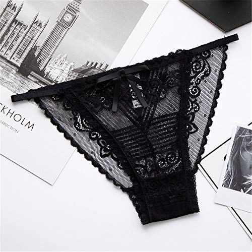 YWRD Tanga Tanga Mujer Francés Bragas Sexy Bragas Envase múltiple Sexy Bragas Crotchless Bragas Bragas de Las Mujeres Bragas G String Mujeres y Hombres Black,L