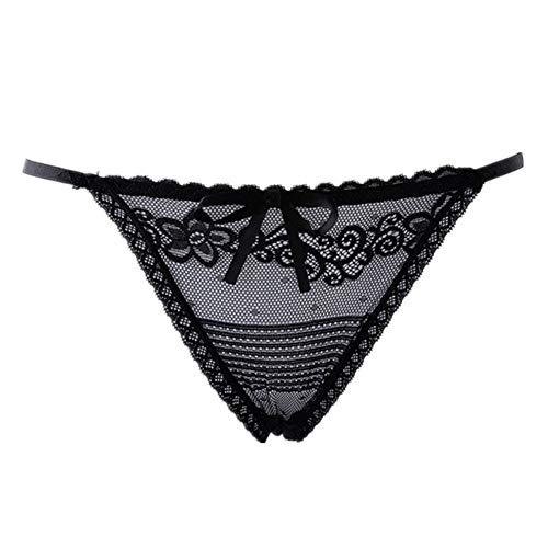 YWRD Tanga Tanga Mujer Francés Bragas Sexy Bragas Envase múltiple Sexy Bragas Crotchless Bragas Bragas de Las Mujeres Bragas G String Mujeres y Hombres Black,L