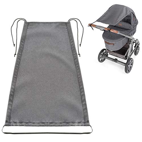 Zamboo Toldo DELUXE / Protección solar universal para cochecitos, capazos y sillas de paseo - Parasol ajustable con protección UV 50+ - Gris