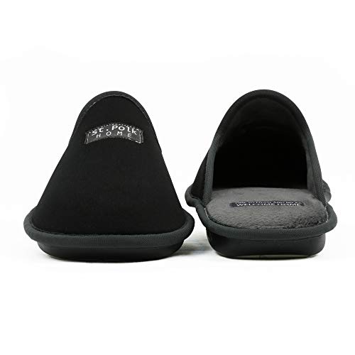 Zapatillas de Estar por casa Hombre/Mujer. Slippers para Verano e Invierno/Pantuflas cómodas, Resistentes, Transpirables y de Interior Suave. Suela de Goma Antideslizante (41 EU, Negro)