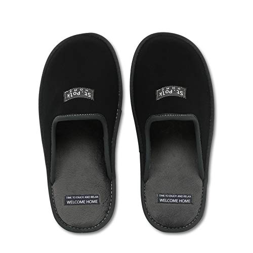 Zapatillas de Estar por casa Hombre/Mujer. Slippers para Verano e Invierno/Pantuflas cómodas, Resistentes, Transpirables y de Interior Suave. Suela de Goma Antideslizante (41 EU, Negro)