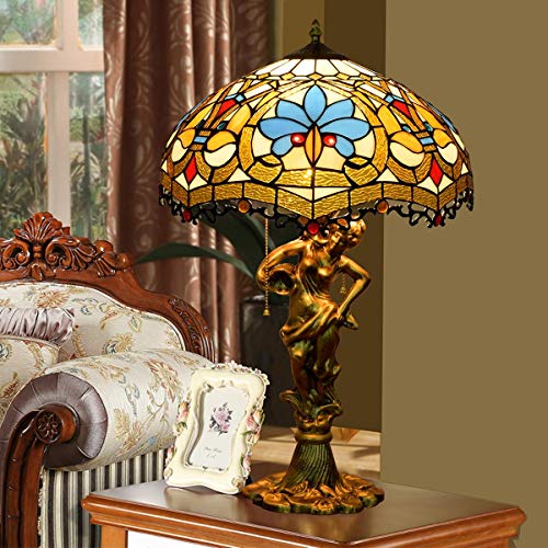 Zhaoruilong1163 16 pulgadas de 1 barnizada Amor Europea Tabla de cristal de la lámpara de cristal de color retro perlas Sobrevivir Room Dining Room lámpara de escritorio Dormitorio Zhaoruilong1163