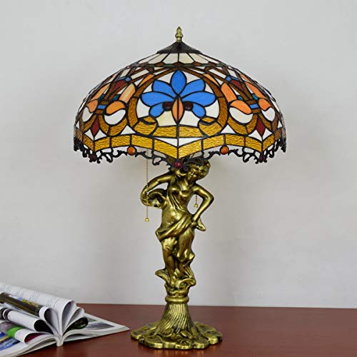 Zhaoruilong1163 16 pulgadas de 1 barnizada Amor Europea Tabla de cristal de la lámpara de cristal de color retro perlas Sobrevivir Room Dining Room lámpara de escritorio Dormitorio Zhaoruilong1163