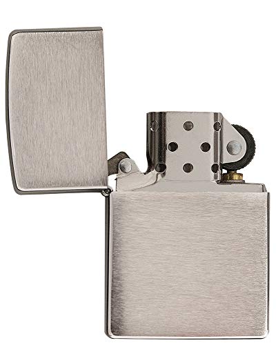 Zippo Brush Chrome Encendedor, Metal, Cromo, Única