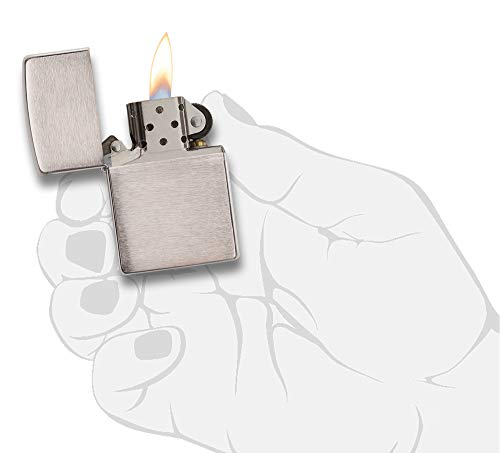 Zippo Brush Chrome Encendedor, Metal, Cromo, Única