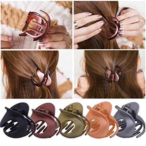 ZOYLINK Clips De MandíBula, 5Pcs/6Pcs/8Pcs Pinzas para El Cabello Vintage Simple Irregular Antideslizante Garra Clips Accesorios para El Cabello para Mujeres (8)