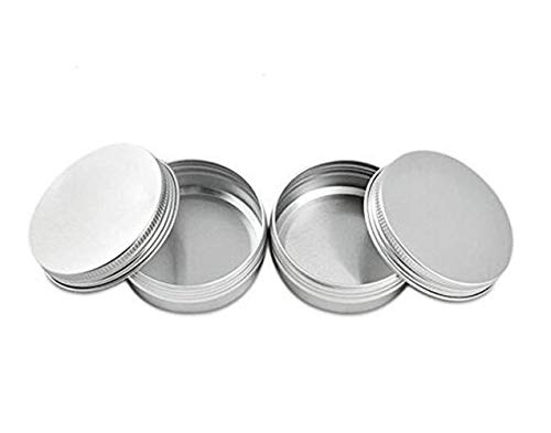 1 oz 30 ml G Jar cosméticos 12 piezas Plata pequeña lata bote de almacenamiento recipiente de aluminio muestra Metal latas vacías contenedores Ronda Pot Tapa de rosca tapa para bálsamo