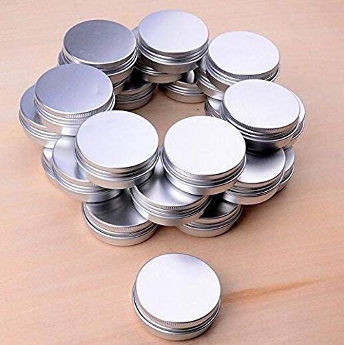 1 oz 30 ml G Jar cosméticos 12 piezas Plata pequeña lata bote de almacenamiento recipiente de aluminio muestra Metal latas vacías contenedores Ronda Pot Tapa de rosca tapa para bálsamo