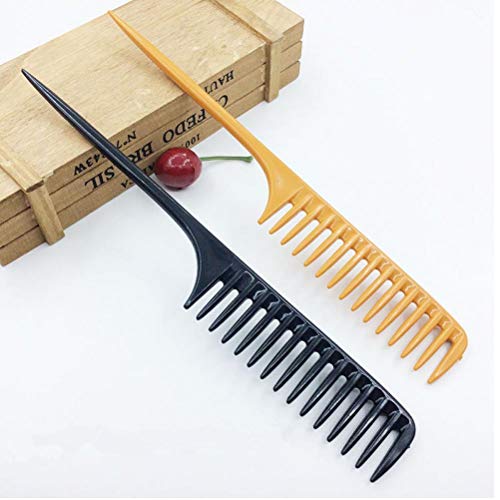 1 PC portátil Peine de la Cola Peine Profesional del Consejo para la Herramienta de Pelo del salón de la Sección Barbero Cepillo de Pelo de Pelo DIY Ancha Dientes Peines