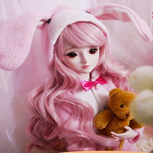 1 Pedazo Preciosa Pijama de Dormir con Banda de Cabello Miniatura Mono Rosa de Figura Noche Lolita para 1/4 Bjd Msd Muñecas