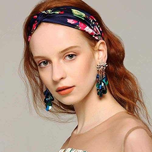 10 Diademas Turbante Mujer Cintas Pelo Elastica Flor Vintage Impreso Yoga Elástico Para Cabeza Venda De Pelo Anudado Niñas Lazo Bandana Pañuelo Tela Twisted Nudo Headwrap Cabello Hair Band Accesorios