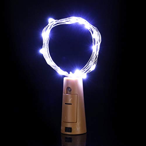 10 LED Tapón de botella de vino tinto Lámpara de alambre de cobre Cadena de luces de corcho de botella de vino Luces de cadena Tapón de botella Lámpara Luz de noche (blanco puro) Jasnyfall