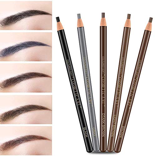 12 Pcs LáPiz de Cejas PortáTil Impermeable,LáPices de Cejas Negro,Pull Cord Peel-Off Eyebrow Pencil Tattoo Tattoo Makeup for Marking,Filling and Outlining,Delinea FáCilmente Una Forma de Ceja Natural