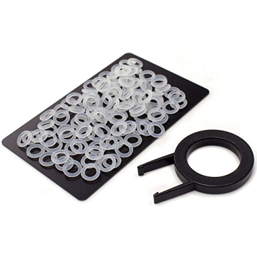 120 Noise Dampener / O-Ring / Amortiguadores de goma para teclado iluminación en las teclas (LED), incluye dispositivo para quitar teclas para Cherry MX, TRANSPARENTE , Dureza: SUAVE (Shore 45A)