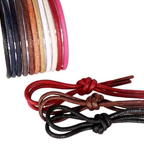 1pair Ronda de algodón encerado cordones de zapato de cuero impermeable cordones Hombres Martin botas cinta de zapatos 80/100 EVO/120/140cm de longitud Vino tinto,80cm