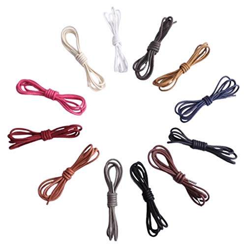 1pair Ronda de algodón encerado cordones de zapato de cuero impermeable cordones Hombres Martin botas cinta de zapatos 80/100 EVO/120/140cm de longitud Vino tinto,80cm