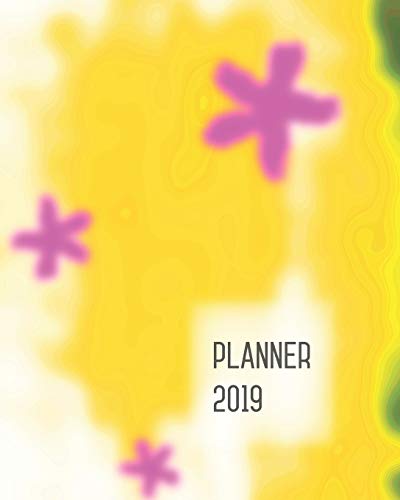 2019 Planner: 8x10 Hourly Weekly Notebook Organizer with Time Slots | Jan to Dec 2019 | Yellow Soft Velvet Design