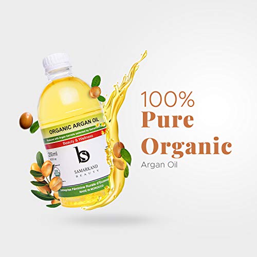 250 ml Aceite de Argán BIO 100% Puro Primera Presión en Frío para Pelo y Piel - El Original de Marruecos