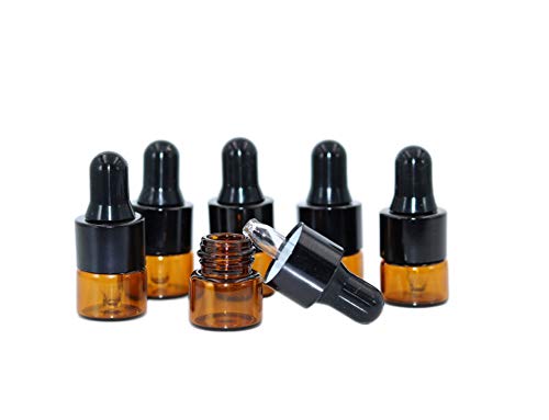 30 pcs viaje portátil Mini botellas de aceite esencial con cuentagotas ojo cuentagotas Perfume cosmético líquido loción muestra contenedor de almacenamiento botella Jar viales, 1ml…