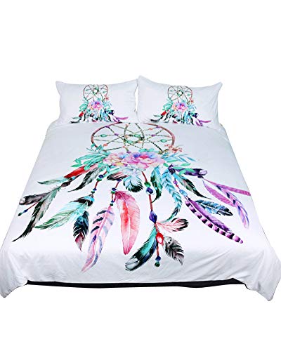 3D Juego De Cama Juego De Cama Dreamcatcher con Funda De Edredón Elegante Y Estampado De Fibra De Poliéster 1 Y Fundas De Almohada 2 (3 Piezas) Estilo1 AUQ