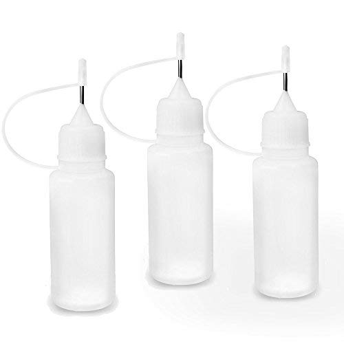 3x Botellas con aguja para liquidos de recarga Club Vapea 3x15 ml, botella para líquido cigarrillo electrónico, aceites, tintas y pegamentos, para evaporadores/Depósitos/claromizadores