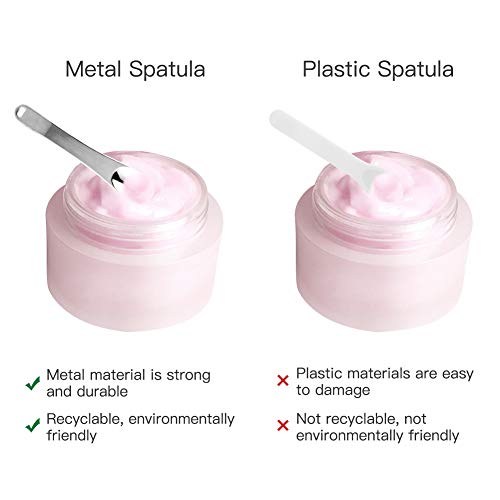 4 espátula de maquillaje de metal, mini cuchara, cuchara de belleza para cosmética facial, máscara facial (plata y oro)