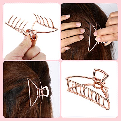 6 Piezas de Clips de Pelo de Agarre de Metal Grandes Antideslizantes para Mujeres Niñas Hebillas de Pelo para Sujetar Pelo