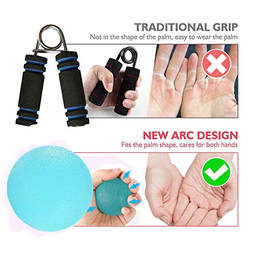 A Pelota Rehabilitacion Mano, Pelota Antiestres Pelotas Ejercicio Manos, Antiestres Ejercitar para Fisioterapia, Tratamiento de Manos, Alivio del estrés, 3 Niveles de Resistencia, 3 Colores