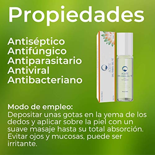 Aceite de Arbol de Té Roll on - Para Masaje - Para la Cara y Cuerpo - Tratamiento para El Acné, los Piojos y las enfermedades de la Piel- Roll on 15 ml