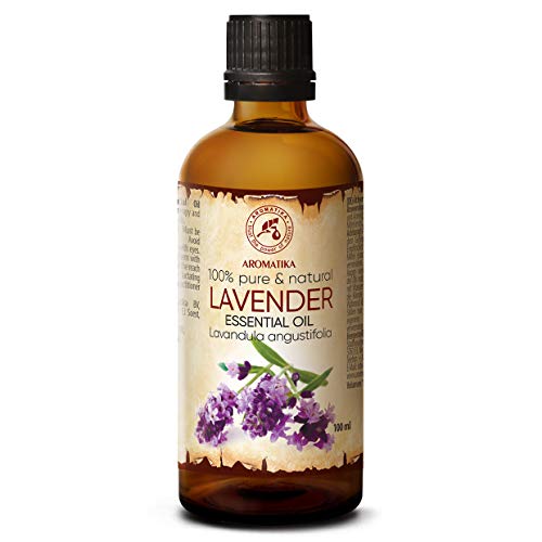 Aceite Esencial de Lavanda 100ml - Oleum Lavandulae - Bulgaria - 100% Puro y Natural - para Dormir Bien - Belleza - Bienestar - Aromaterapia - Relajación - Aroma de la Habitación - Lámpara de Aroma