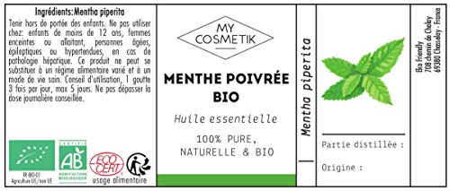 Aceite esencial de menta piperita orgánico - MyCosmetik - 10 ml