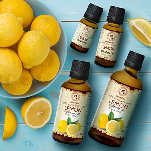 Aceite Esencial Limon 100ml - Citrus Limon Sin Diluir - Italia - 100% Natural & Puro para Aliviar la Tensión - Buen Sueño - Mejor para Humidificador - Aromaterapia - Relajación - Masaje