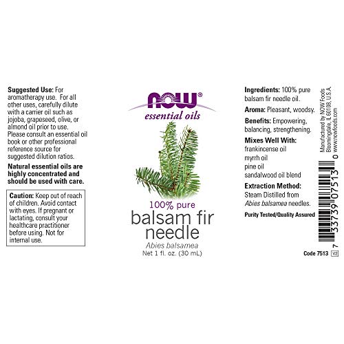 Aceites esenciales, agujas de abeto balsámico, 1 oz fl (30 ml) - Now Foods