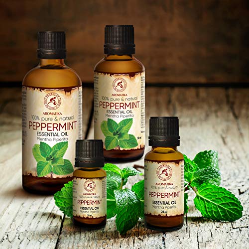 Aceites Esenciales de Menta 200ml - 2x100ml - Mentha Piperita - India - 100% Puro & Natural - Fragancias para Hogar - Mejor para Aromaterapia - Difusor - Lámparas de Aroma