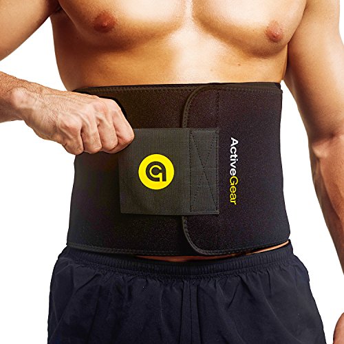 ActiveGear Faja térmica de Ejercicio Totalmente Ajustable Soporte para los lumbares Negro 9 Pulgadas de Ancho y 42 de Largo