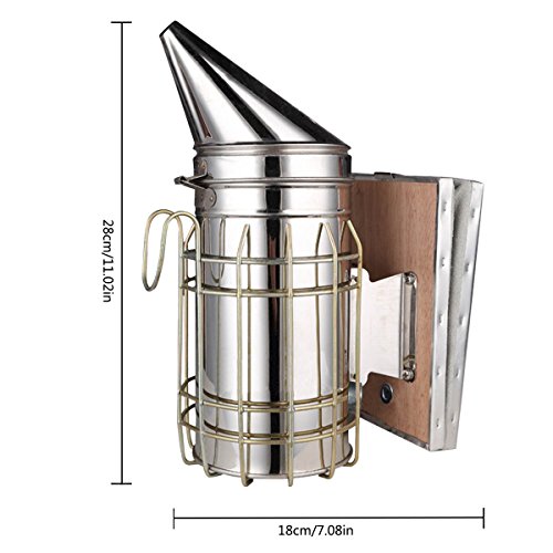 ADESUGATA Acero Inoxidable Colmena,Ahumador de Colmena,Bee Hive Herramientas apícolas,Acero Colmena Material para la Apicultura Equipo