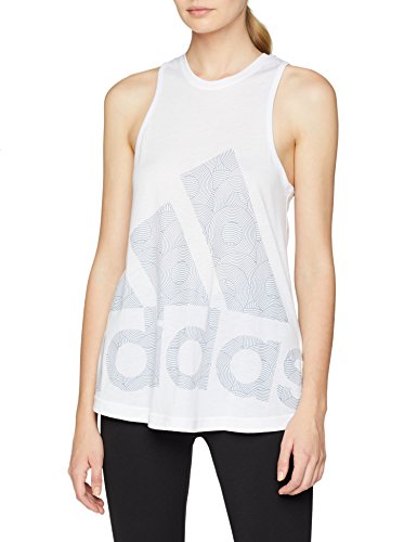 adidas Logo Cool Tank Camisa de Golf, Mujer, Blanco, M