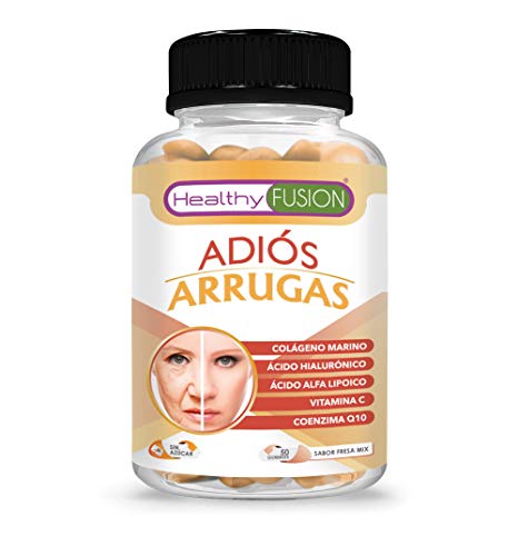 ADIÓS ARRUGAS | Previene y elimina las Arrugas | Piel más Hidratada, Firme y Rejuvenecida | Colágeno Hidrolizado + Ácido Hialurónico + Coenzima Q10 + Ácido Alfa Lipoico + Vitamina C | 50U.